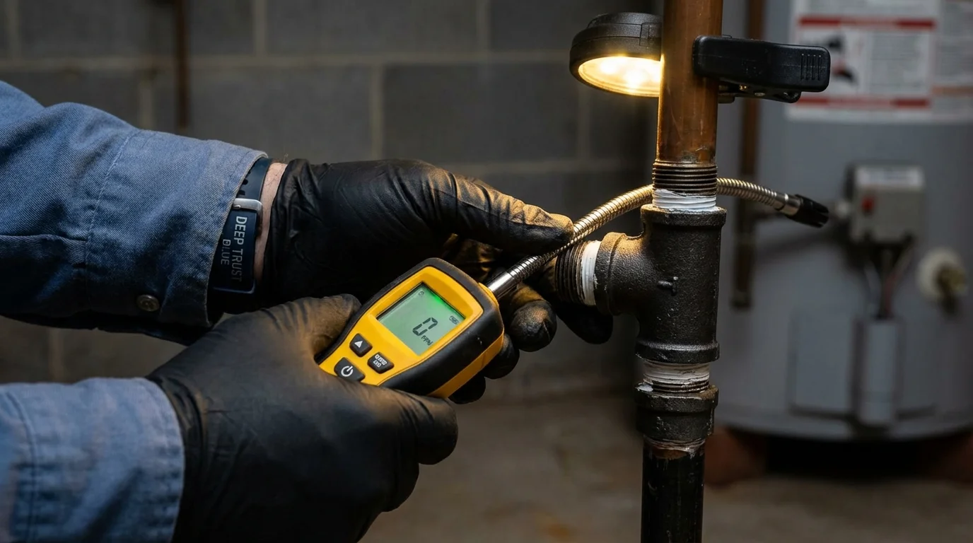 Gas leak detection with electronic sniffer by Johns Plumbing LLC in Evadale