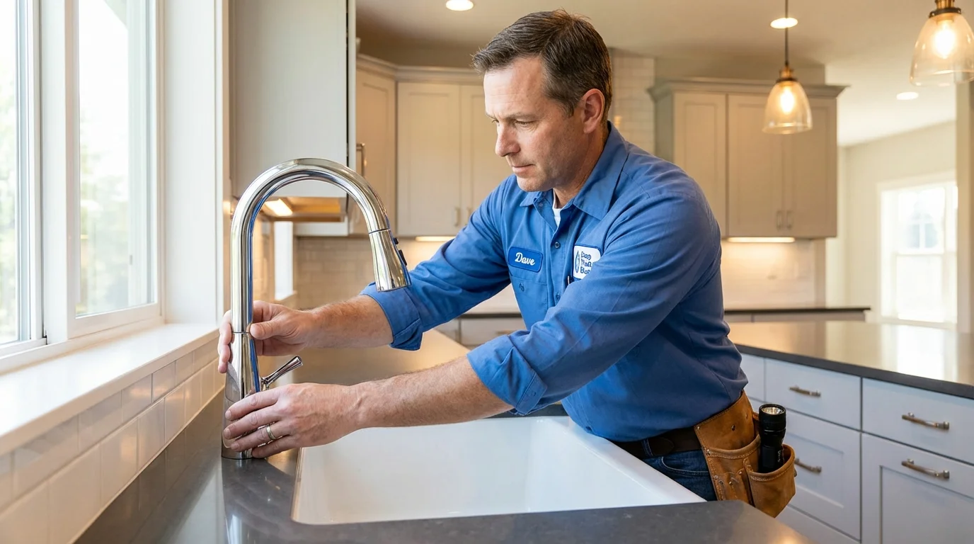 Kitchen faucet installation by Johns Plumbing LLC in Evadale